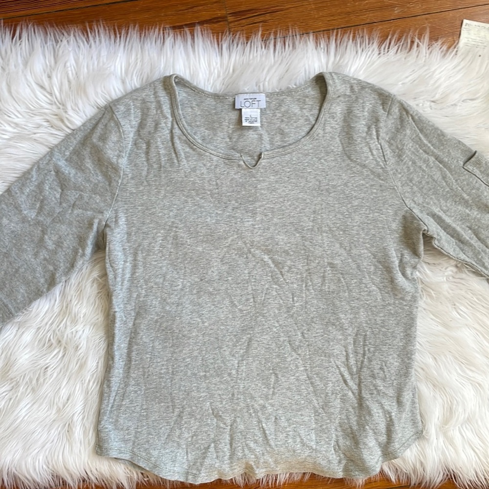 Gray loft quarter sleeve cotton shirt